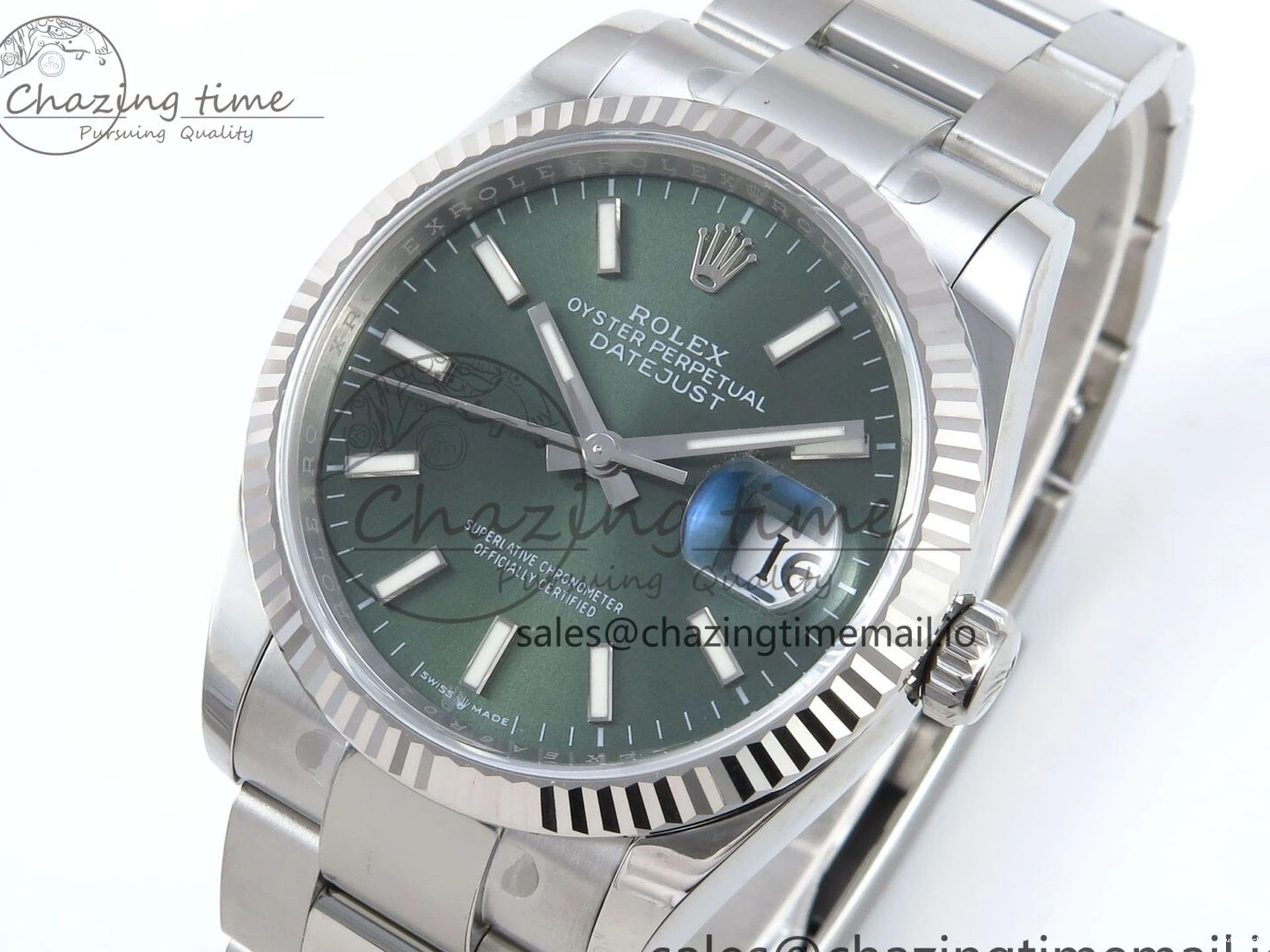 Dial EWEF DateJust 126234 A3235 Bracelet on Stick 36 Green Edition Oyster Best 0509